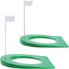 Golf Putting Cup and Flag Putt Training Hole All-Direction Surface Regulation Practice Cups for Men Women Kids Indoor Outdoor Home Office Backyard Golfing (2 Pcs Green Cup with White Flag) view 1