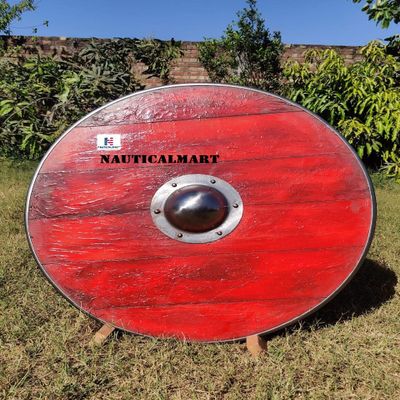 Nautical-Mart SCA/LARP/Norse/Norway/Antique/Armor - Aged Wood Viking Shield