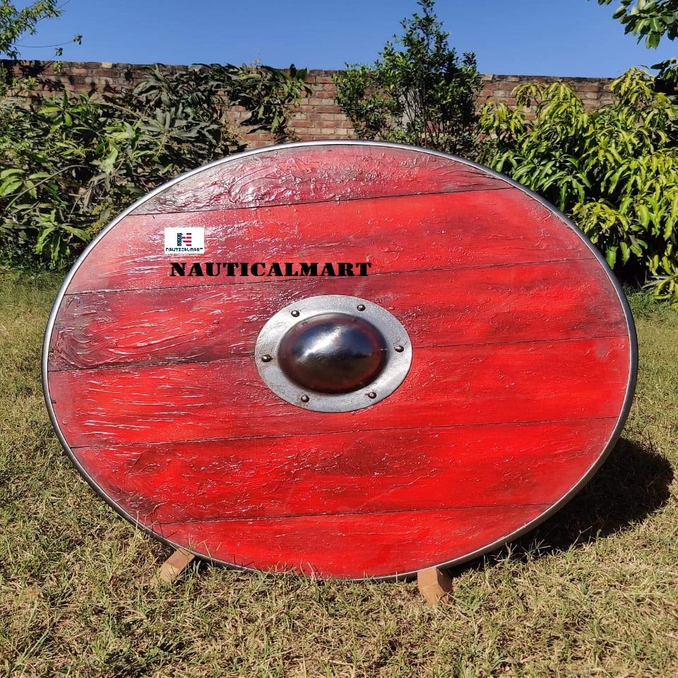 Nautical-Mart SCA/LARP/Norse/Norway/Antique/Armor - Aged Wood Viking Shield