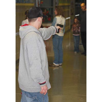 100 Pcs, 24" x 36" Man Sideways W/Gun in Hallway Split Second Target