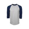 Soffe Adult Classic Heathered Baseball Jersey, Oxford/Navy, XL view 1