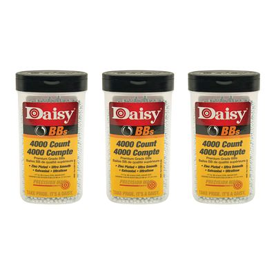 Daisy 4000-Count Precisionmax .177 Cal, 4.5 mm Premium Grade BBS Bottle, 3 Pack x 4000 ct - 12000 Count in Total