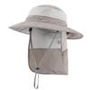 Home Prefer UPF 50+ Boys Sun Hat with Neck Flap Wide Brim Summer Beach Hat Kids Safari Hat Light Grey view 1