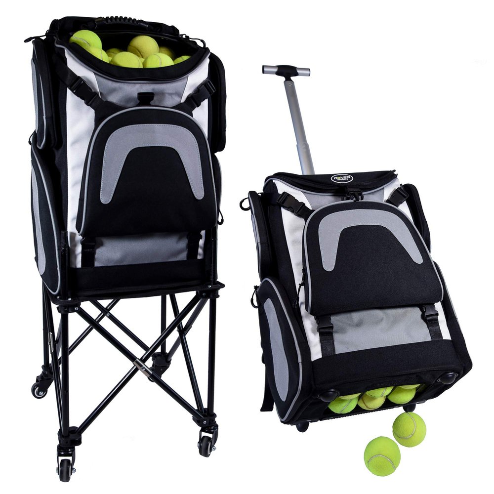 Rover Sports Packhopper Deluxe - Tennis Racket Bag & Ball Hopper, Converts to Wheeled Cart & Ball Picker Upper