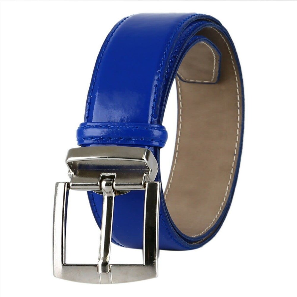 SIRRI Boys Adjustable Faux Leather Blue Belts Casual Formal Clothing Accessories