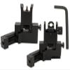 45 Degree Offset Flip Up Iron Sights, Rapid Transition Backup Fiber Optics Iron Sights Low Profile Front and Rear Sights with Red and Green Dots Compatible with Picatinny Weaver Rails view 1
