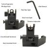 45 Degree Offset Flip Up Iron Sights, Rapid Transition Backup Fiber Optics Iron Sights Low Profile Front and Rear Sights with Red and Green Dots Compatible with Picatinny Weaver Rails view 3