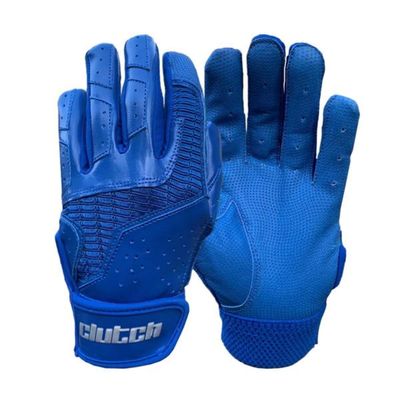 Clutch Sports Apparel Pro Series Cabretta Leather Batting Gloves, Padded & Stylish, Comfortable Grip & Finger Fit for Baseball & Softball Players, for Adults & Youth (Royal Blue, X-Small)