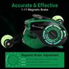 Sougayilang Baitcasting Reel 18LB Carbon Fiber Drag Baitcasters Unequaled Affordable High-tech Innovation Baitcast Fishing Reels - Green -Right Handed view 4