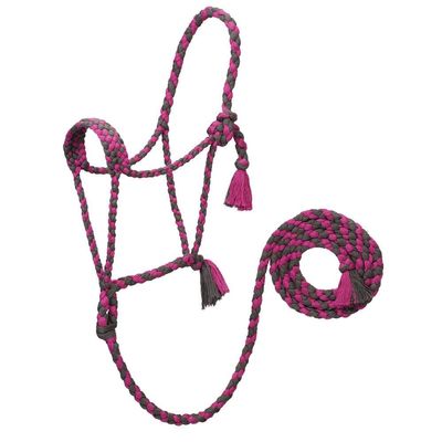 EcoLuxe Braided Rope Halter with 8ft Lead Rasp/Charcoal N/A
