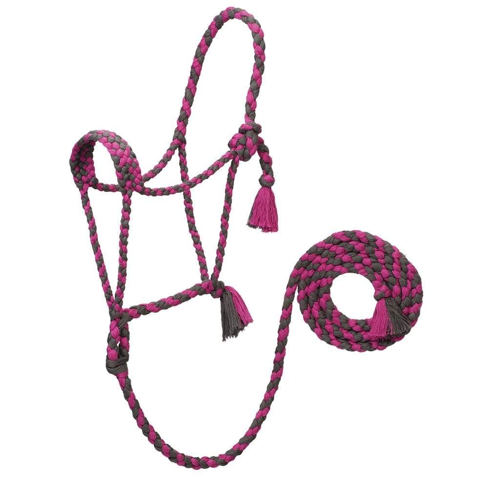 EcoLuxe Braided Rope Halter with 8ft Lead Rasp/Charcoal N/A