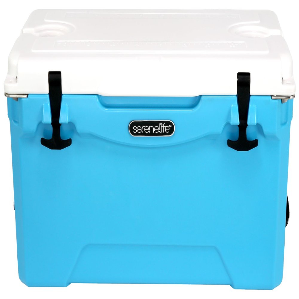 SereneLife Ultra-Tough 35 Quart Rotomolded Cooler Box, Holds Upto 48 Cans, Keeps Ice Up to 5 Days, Heavy-Duty Insulated Portable Ice Chest Box, Ideal for Camping, Beach, and Outdoor Adventures