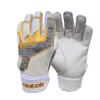 Clutch Sports Apparel Pro Series Cabretta Leather Batting Gloves, Padded & Stylish, Comfortable Grip & Finger Fit for Baseball & Softball Players, for Adults & Youth (White/Gold/Gray, X-Small) view 1