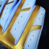 Clutch Sports Apparel Pro Series Cabretta Leather Batting Gloves, Padded & Stylish, Comfortable Grip & Finger Fit for Baseball & Softball Players, for Adults & Youth (White/Gold/Gray, X-Small) view 3