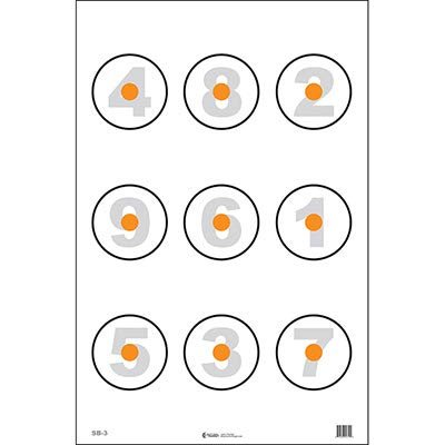 24 Pcs, 23" x 35" Basic Skill Builder Target - 9 Numbered 6" Circles