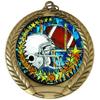 10 Pack of Football Gold Medals Trophy Award with Neck Ribbons DM425 view 2