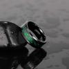 TRUMIUM 8mm Tungsten Carbide Rings for Men Women Celtic Dragon Green Promise Wedding Bands Beveled Edges Size 11.5 view 2