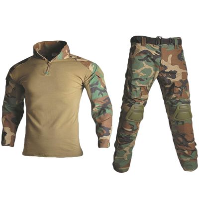 HARGLESMAN Mens Combat Airsoft BDU Uniform Sets with Pads Quick Dry Military Tactical Shirt and Pants Practical Painball Work Shooting Hiking Fishing Hunting Safety Outdoor Clothing Jungle L