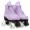 Risup Skates for Women and Men - Cowhide High-Top Classic Double-Row Four-Wheel Shoes (Purple Flash, 41=US/8) view 2