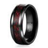TRUMIUM 8mm Carbon Fiber Rings for Men Women Tungsten Carbide Red Celtic Dragon Promise Wedding Ring Comfort Fit Size 9 view 1