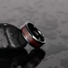 TRUMIUM 8mm Carbon Fiber Rings for Men Women Tungsten Carbide Red Celtic Dragon Promise Wedding Ring Comfort Fit Size 9 view 2