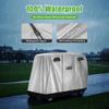 10L0L 4 Passenger Golf Cart Cover for Yamaha EZGO Club Car, 400D Polyester All-Weather Waterproof Golf Cart Storage Cover with Three Zipper Doors-Silver view 3