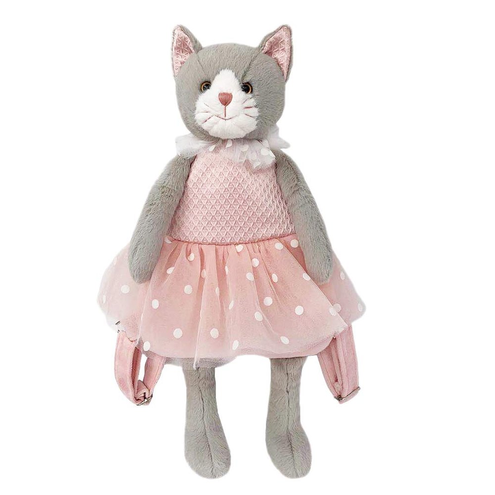 MON AMI Celeste Cat Soft Plush Backpack 21 Toddler Stuffed Animal Toy Bag for Boys Girls, Kids Everyday Travel Backpack, Adjustable Straps