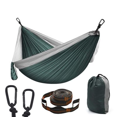 Camping Hammock Double & Single Portable Hammocks with 2 Tree Straps, Lightweight Nylon Parachute Hammocks Swing for Backpacking Travel Beach Backyard Hiking
