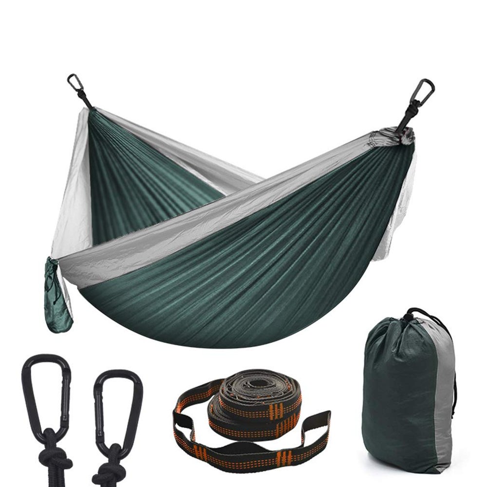 Camping Hammock Double & Single Portable Hammocks with 2 Tree Straps, Lightweight Nylon Parachute Hammocks Swing for Backpacking Travel Beach Backyard Hiking