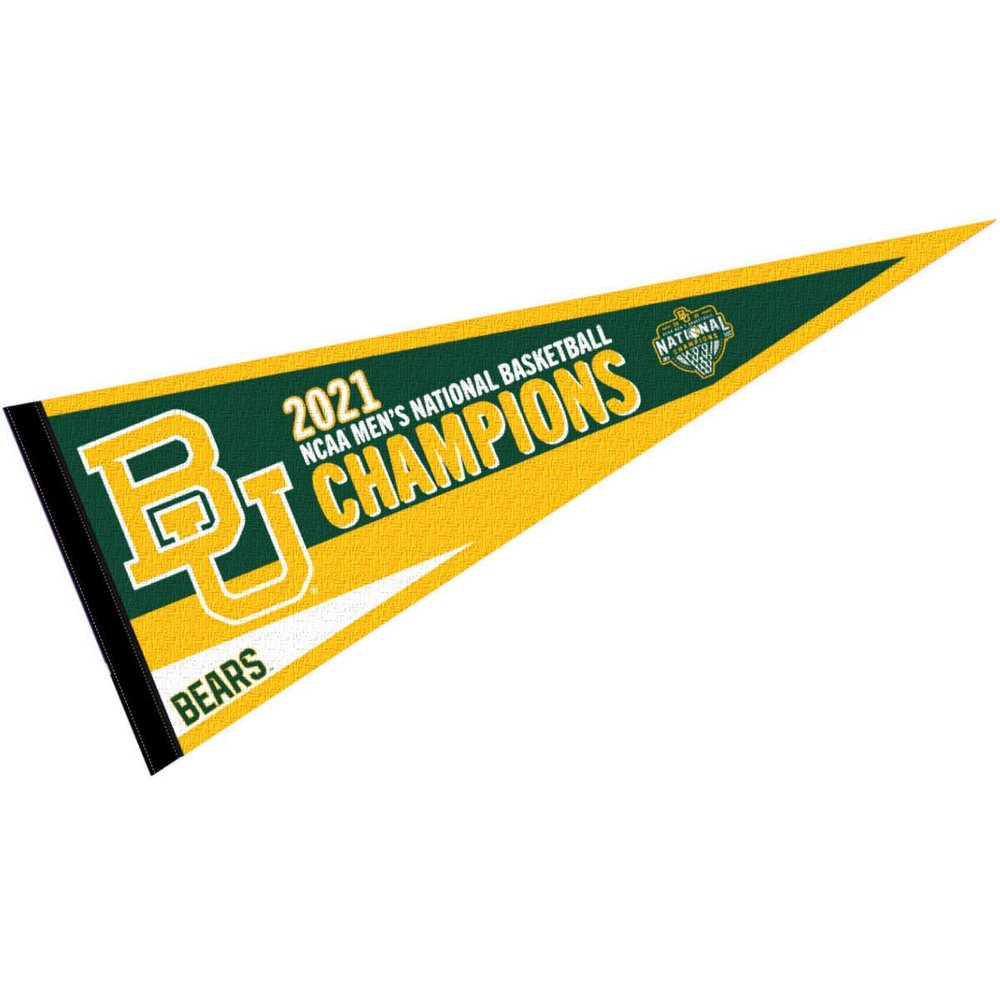 Baylor BU Bears Basketball 2021 National Champions Pennant Flag
