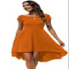 SHENBOLEN Women's Off Shoulder High Low A Line Wedding Dress Cocktail Skater Dress (H, m) view 1