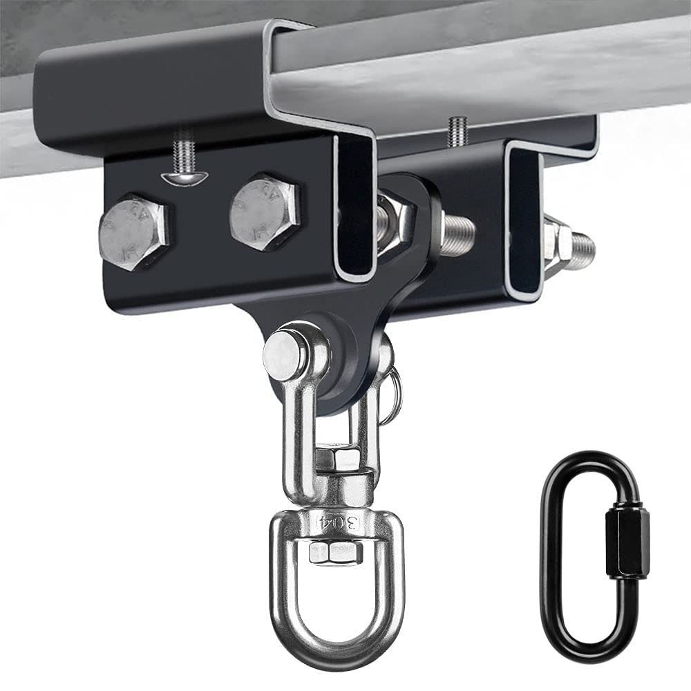 BeneLabel Heavy Bag Hanger for Beam, Boxing Bag Hanger, Heavy Bag Mount, Punching Bag Mount with Carabiner and 360Swivel, Boxing Bag Bracket for Home Gym, 900LB Capacity