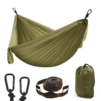 Camping Hammock Double & Single Portable Hammocks with 2 Tree Straps, Lightweight Nylon Parachute Hammocks Swing for Backpacking Travel Beach Backyard Hiking
