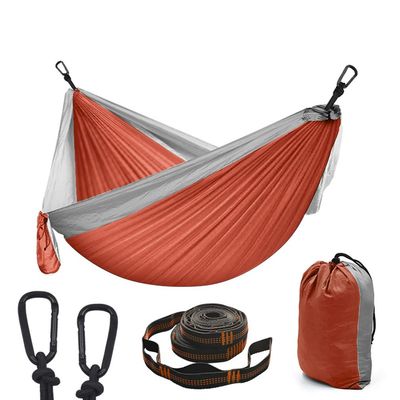 Camping Hammock Double & Single Portable Hammocks with 2 Tree Straps, Lightweight Nylon Parachute Hammocks Swing for Backpacking Travel Beach Backyard Hiking