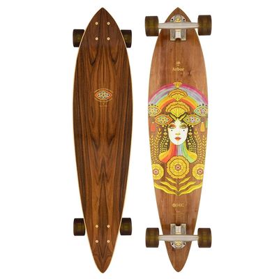 Arbor Solstice B4BC Fish 37in Performance Complete Longboard - Mellow Flex for Around Town Cruising and Lower Speed Carving.