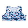 Kaerm Kid Girls Criss Cross Sport Training Bra Top Racerback Gymnastic Athletic Performance Crop Top Camouflage Blue 4 view 1
