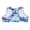 Kaerm Kid Girls Criss Cross Sport Training Bra Top Racerback Gymnastic Athletic Performance Crop Top Camouflage Blue 4 view 2