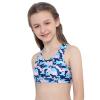Kaerm Kid Girls Criss Cross Sport Training Bra Top Racerback Gymnastic Athletic Performance Crop Top Camouflage Blue 4 view 4