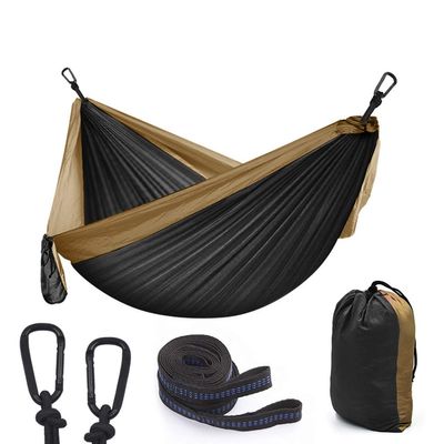 Camping Hammock Double & Single Portable Hammocks with 2 Tree Straps, Lightweight Nylon Parachute Hammocks Swing for Backpacking Travel Beach Backyard Hiking