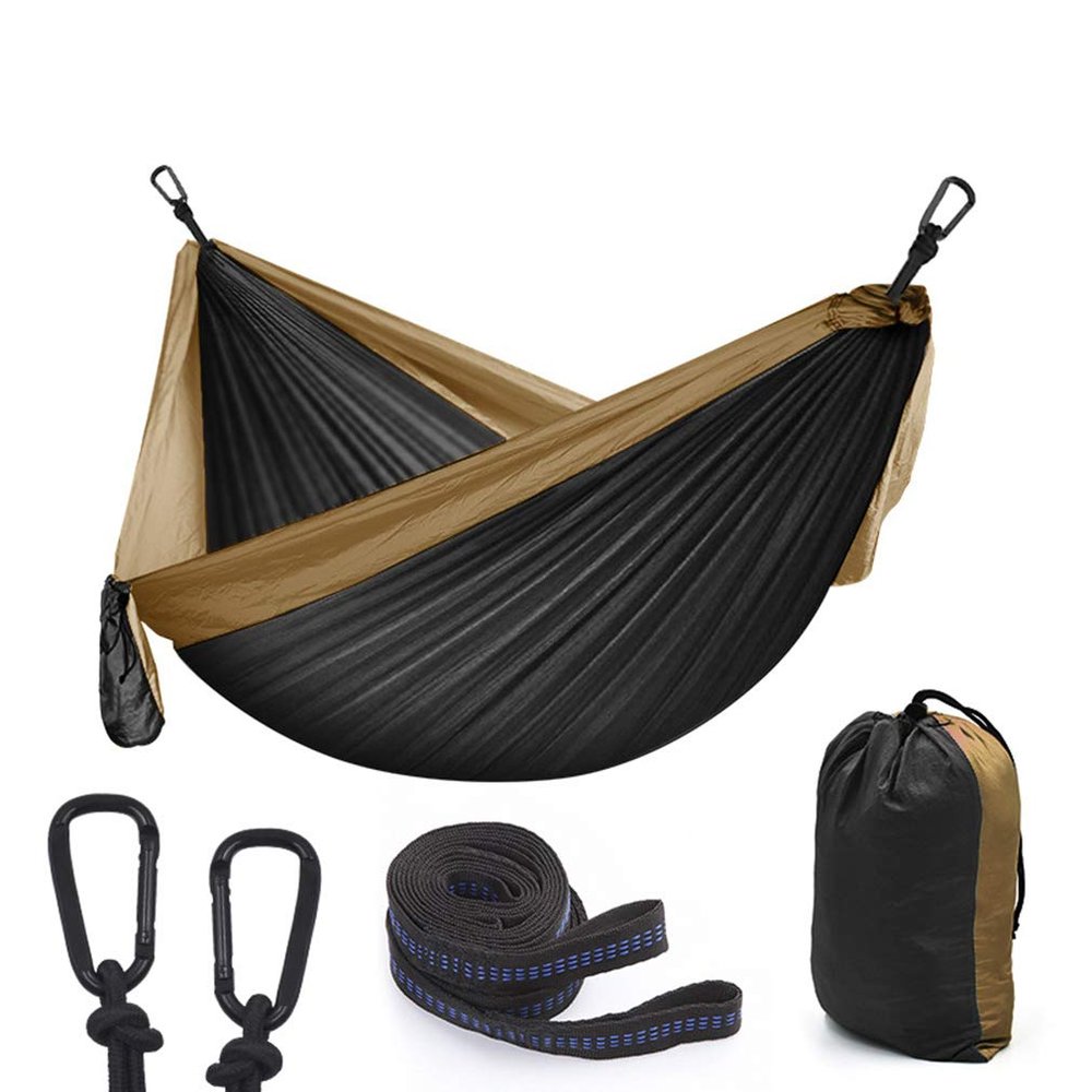 Camping Hammock Double & Single Portable Hammocks with 2 Tree Straps, Lightweight Nylon Parachute Hammocks Swing for Backpacking Travel Beach Backyard Hiking