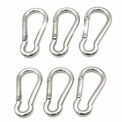2 Inch Stainless Steel Spring Snap Hook Carabiner 316 Stainless Steel Clips for Keys Swing Set Camping Fishing Hiking Traveling,6PCS