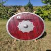 Nautical-Mart Medieval Viking Red Wood and Steel Replica Shield LARP Costume Piece view 1