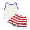 FYBITBO 4th of July Baby Girl Outfit Vintage Tank Top+US Stars Stripes Flag Shorts Fourth of July Clothes Set (2-3T,Happy 4th of july,) view 2