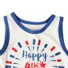 FYBITBO 4th of July Baby Girl Outfit Vintage Tank Top+US Stars Stripes Flag Shorts Fourth of July Clothes Set (2-3T,Happy 4th of july,) view 3