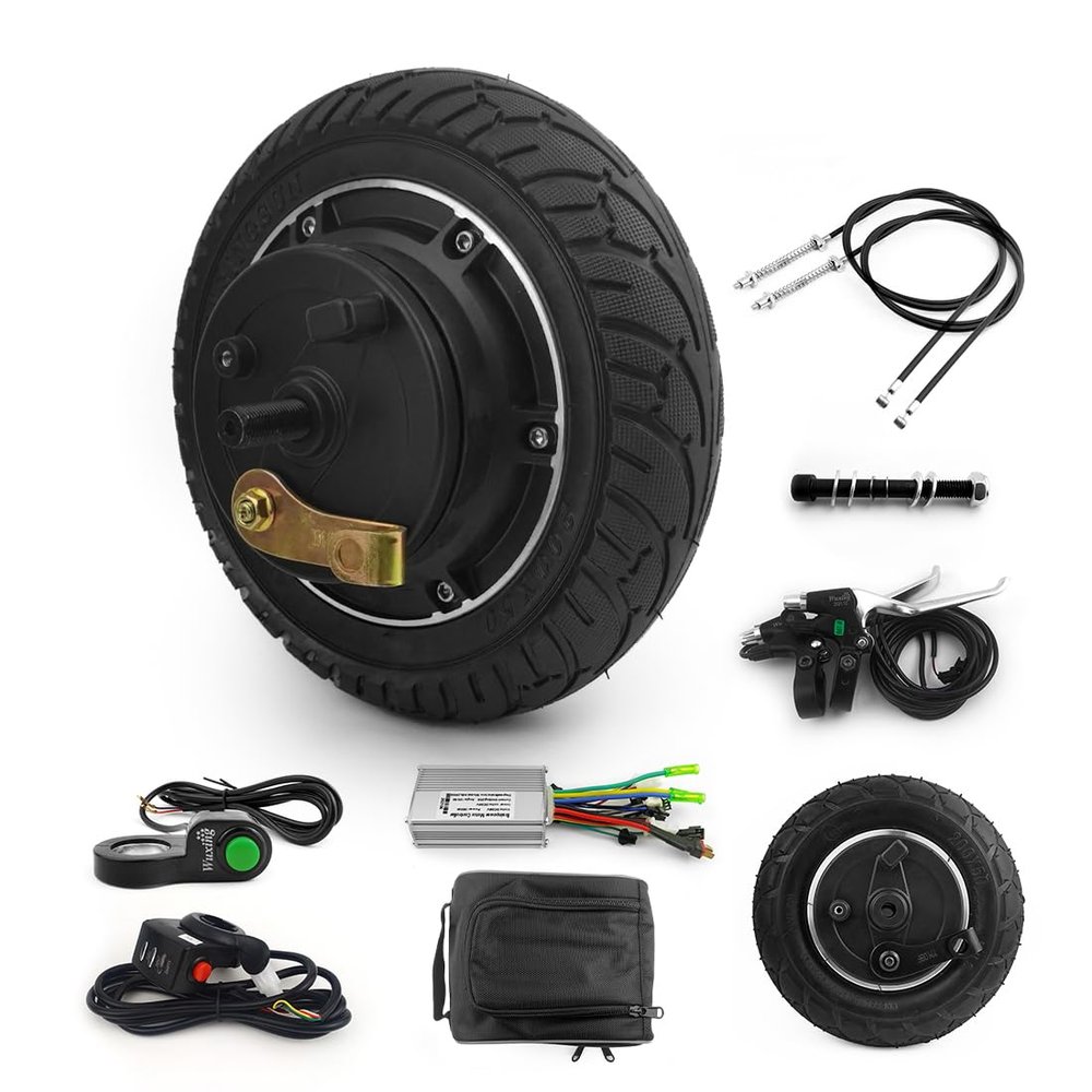 8 Inch Adult Scooter Conversion Kit with 350W Drum Brake Wheel Outer Diameter 200mm Thumb Throttle with Curise Speed Controller (24V 350W kit)