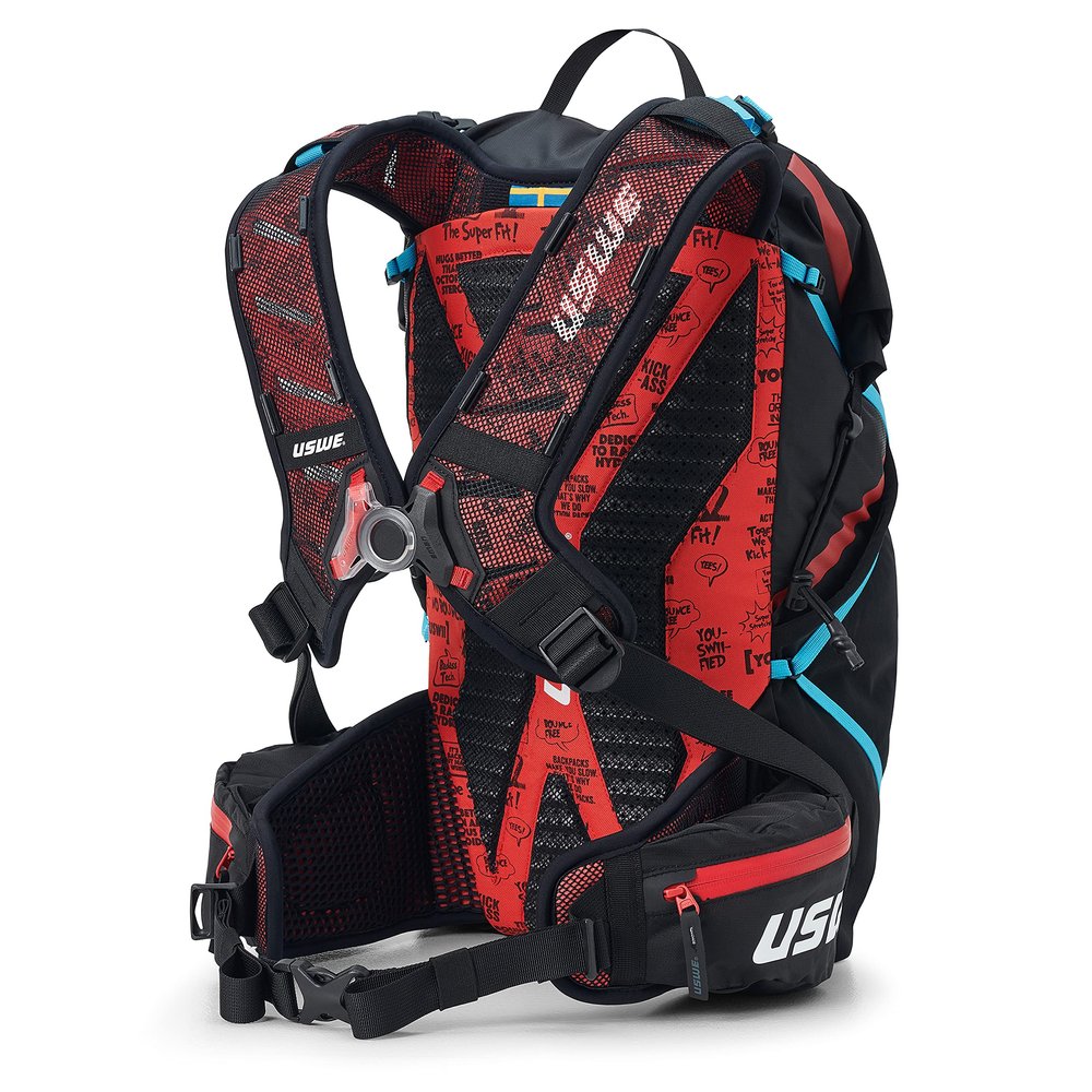 USWE Hajker 18L, Hiking Backpack, Adventure Daypack with Waterproof Rolltop, for Bike, Speed Hiking, Mountaineering, for Men and Women, Black