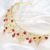 NODG Gold Queen Crowns for Women Gold Tiaras with Red Clear Rhinestone for Halloween Birthday Girls Prom Halloween Bridal Party view 4