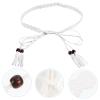 1pc Belt Stretch Waist Strap Womens Jumpsuit Women Waist Chain Tassel Trim Casual Jumpsuit Retro Decor Girls Jumpsuits Fringe Trim Miss Loose and Tight Casual Wear White view 4