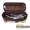 Camping Travel Cooking Utensils Organizer Travel Bag with Net Pockets, Portable Pouch for BBQ Camp Cookware Kitchen Kit,13x5.1x4.9inch (Oxford Cloth, Nylon, Metal) view 4
