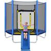 Merax 7ft Kids Trampoline with Slide,Enclosure Net and Ladder, Climb n Slide Small Toddler Trampoline Indoor Outdoor for Kids Blue view 1